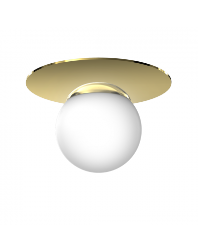 biało złota lampa przysufitowa - szklana biała kula - Milagro MLP7967 PLATO 1xE14 19cm