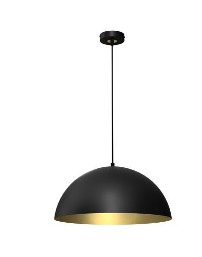 zaokrąglona czarno złota lampa wisząca do kuchni lub salonu Milagro MLP7973 BETA BLACK/GOLD 1xE27 45cm