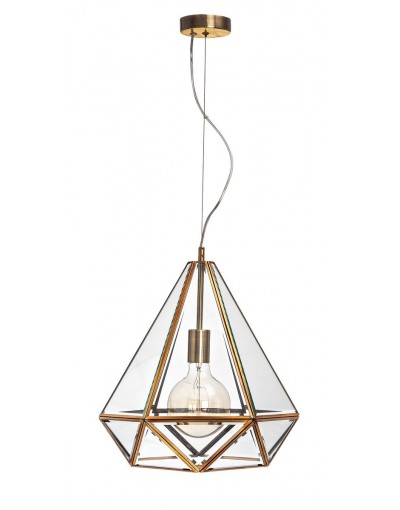 Stylowa lampa Luces Exclusivas SALTA LE41776 - kolor lampy - antyczny mosiądz, materiał - metal/szkło