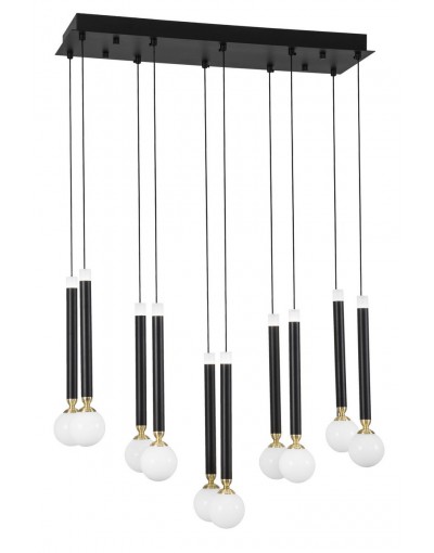 Niepowtarzalna lampa Luces Exclusivas UNION LE41812 - kolor lampy - czarny/mosiądz/opal, materiał - szkło/akryl/aluminiu
