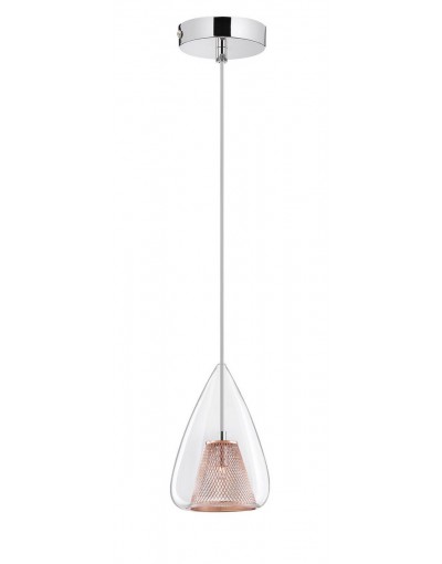 Piękna lampa Luces Exclusivas YUMBO LE41838 - kolor lampy - miedziany, materiał - chrom/szkło