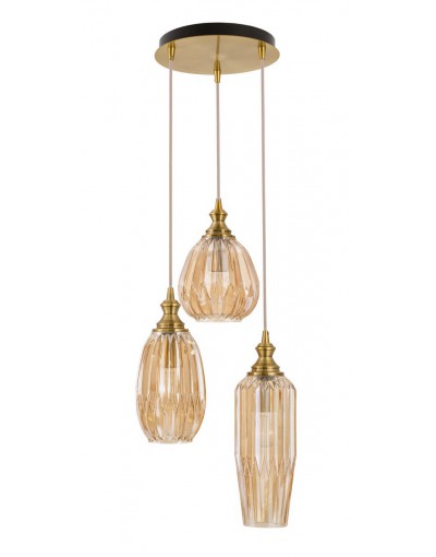 Niepowtarzalna lampa Luces Exclusivas BAILEN LE41890 - kolor lampy - mosiądz/szampański, materiał - metal/szkło