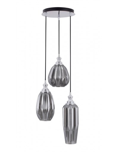 Niecodzienna lampa Luces Exclusivas BAILEN LE41891 - kolor lampy - chromowany/szary, materiał - metal/szkło
