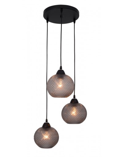Niepowtarzalna lampa Luces Exclusivas BUENOS LE41914 - kolor lampy - szary/czarny, materiał - szkło/metal