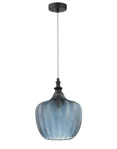 Nowoczesna lampa Luces Exclusivas BURGOS LE41917 - kolor lampy - niebieski/czarny mat, materiał - metal/szkło