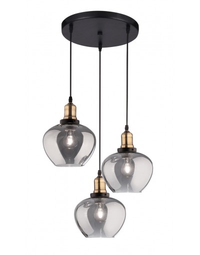 Niepowtarzalna lampa Luces Exclusivas CALDAS LE41926 - kolor lampy - czarny/dymiony, materiał - szkło/metal