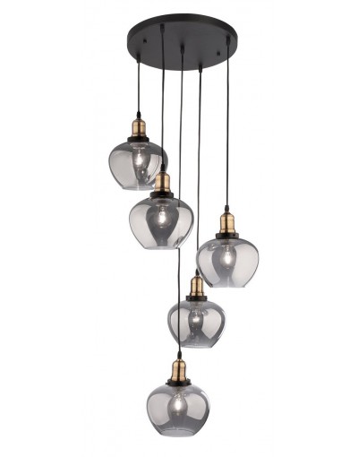 Piękna lampa Luces Exclusivas CALDAS LE41928 - kolor lampy - czarny/dymiony, materiał - szkło/metal