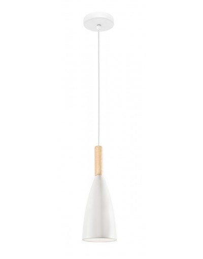 Nowoczesna lampa Luces Exclusivas MORENO LE42107 - kolor lampy - biały/naturalne drewno, materiał - aluminium