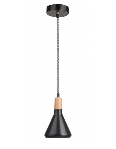 Nowoczesna lampa Luces Exclusivas OSORNO LE42113 - kolor lampy - czarny/drewno naturalne, materiał - drewno/metal