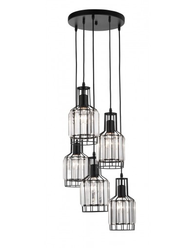 Niepowtarzalna lampa Luces Exclusivas TANDIL LE42178 - kolor lampy - czarny, materiał - aluminium/kryształ