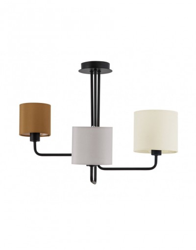 Niecodzienna lampa Luces Exclusivas CABELLO LE42275 - kolor lampy - czarny/szary/brązowy, materiał - metal/tkanina