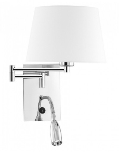 Piękna lampa Luces Exclusivas CABIMAS LE42276 - kolor lampy - biały/chromowany, materiał - aluminium/tkanina