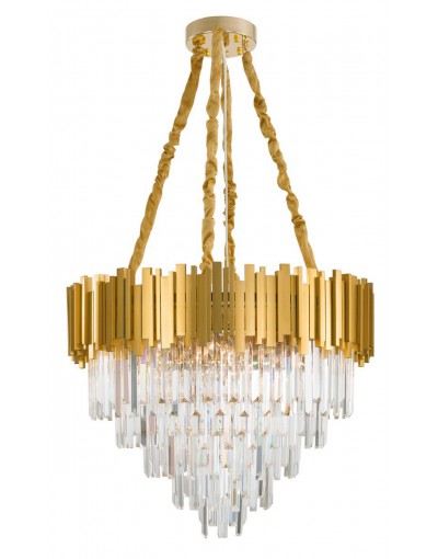 Niecodzienna lampa Luces Exclusivas CAMPANA LE42288 - kolor lampy - złoty, materiał - metal/kryształ