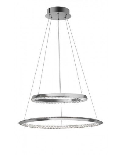 Stylowa lampa Luces Exclusivas CAUCETE LE42309 - kolor lampy - chrom, materiał - aluminium/kryształ