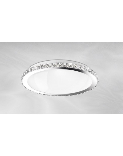Stylowa lampa Luces Exclusivas COSQUIN LE42351 - kolor lampy - biały/chrom, materiał - szkło/kryształ/metal