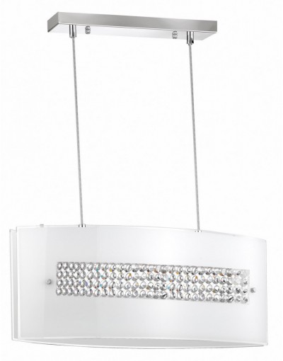 Niepowtarzalna lampa Luces Exclusivas DOLORES LE42354 - kolor lampy - biały/chrom, materiał - szkło/kryształ