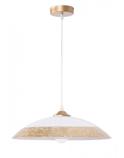 Piękna lampa Luces Exclusivas FORMOSA LE42370 - kolor lampy - biały/złoty, materiał - szkło/metal