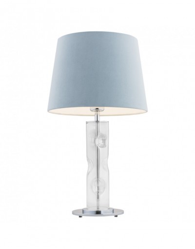 lampa stołowa 1 pł.  NANCY kolor błękitny, transparentny, chrom