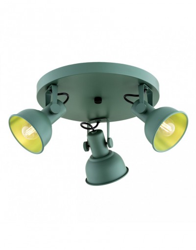 zielona lampa Argon LENORA 6265 plafon 3 pł.