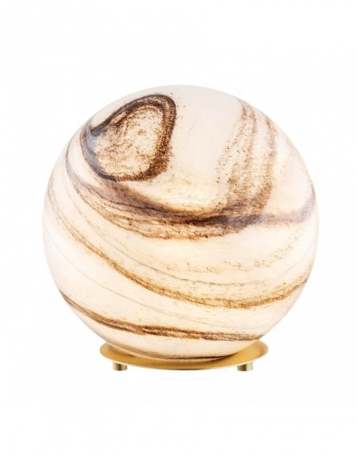 lampa stołowa 1 pł. ARUBA kolor biało-brązowy marmurek, mosiądz szczotkowany polskiej manufaktury Argon