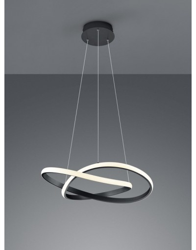 RL COURSE R32051132 - czarna lampa wisząca z wbudowanym ściemniaczem