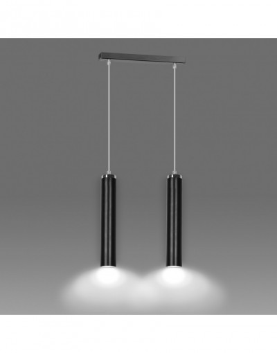 czarna - metalowa lampa wisząca Emibig LUNA 2 BLACK 956/2