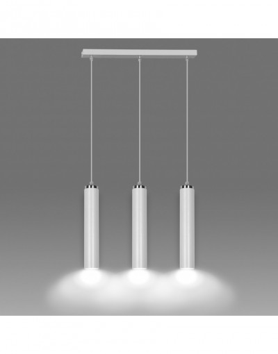 biała - metalowa lampa wisząca Emibig LUNA 3 WHITE 955/3